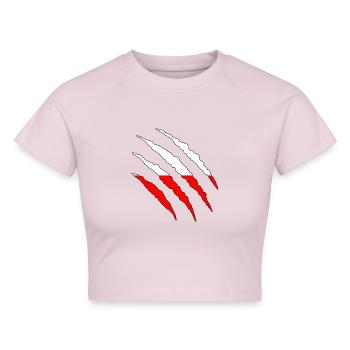 Polen Polska Fußball Fan Shirt WM Trikot Geschenk - Cropped Frauen Organic T-Shirt - Puderrosa - Vorne - AI Model Female 172 dark (172cm)