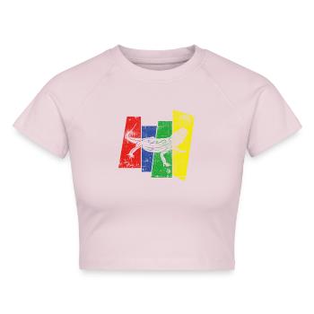 Echse - Cropped Frauen Organic T-Shirt - Puderrosa - Vorne - AI Model Female 172 dark (172cm)