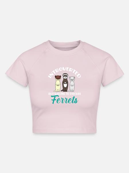 Frettchen - Cropped Frauen Organic T-Shirt - Puderrosa