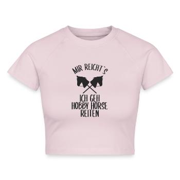 Hobby Horse Hobby Horsing Pferd Reiten Geschenk - Cropped Frauen Organic T-Shirt - Puderrosa - Vorne - AI Model Female 172 dark (172cm)