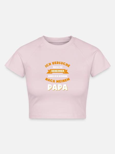 Ich versuche mich zu benehmen - Cropped Frauen Organic T-Shirt - Puderrosa