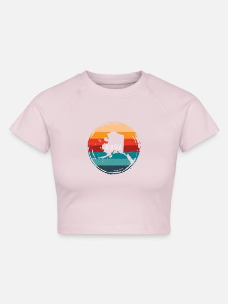 alaska - Cropped Frauen Organic T-Shirt - Puderrosa