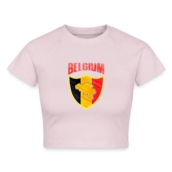 Belgien - Cropped Frauen Organic T-Shirt - Puderrosa - Vorne - AI Model Female 172 dark (172cm)