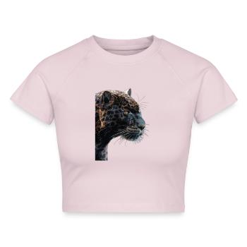 Panther - Cropped Frauen Organic T-Shirt - Puderrosa - Vorne - AI Model Female 172 dark (172cm)