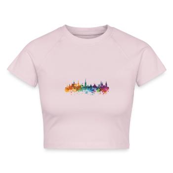 Singen (Hohentwiel) - Cropped Frauen Organic T-Shirt - Puderrosa - Vorne - AI Model Female 172 dark (172cm)