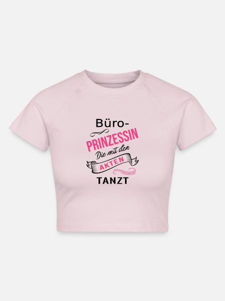 Sekretärin Büroprinzessin Sachbearbeiterin - Cropped Frauen Organic T-Shirt - Puderrosa