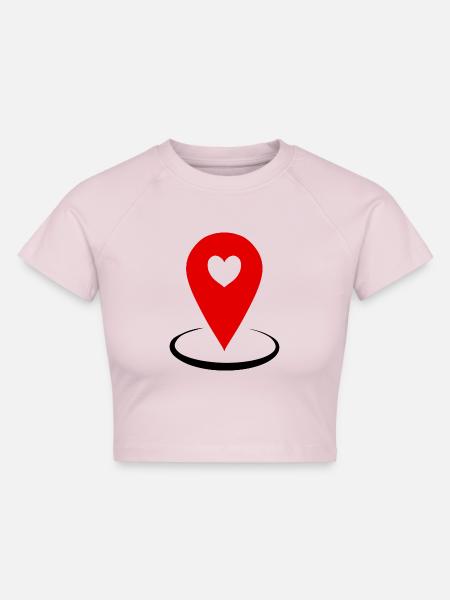 Ein Ort mit Herz - Cropped Frauen Organic T-Shirt - Puderrosa