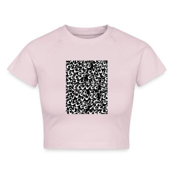Coffee Cards - Cropped Frauen Organic T-Shirt - Puderrosa - Vorne - AI Model Female 172 dark (172cm)