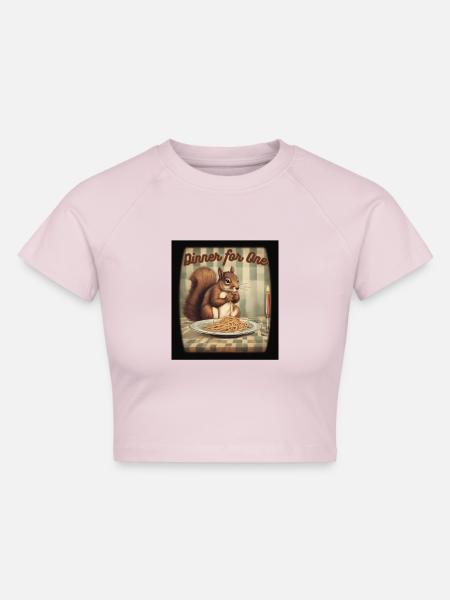 Dinner for One - Cropped Frauen Organic T-Shirt - Puderrosa
