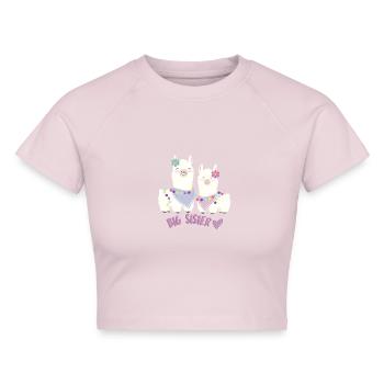 Schwester - Cropped Frauen Organic T-Shirt - Puderrosa - Vorne - AI Model Female 172 dark (172cm)