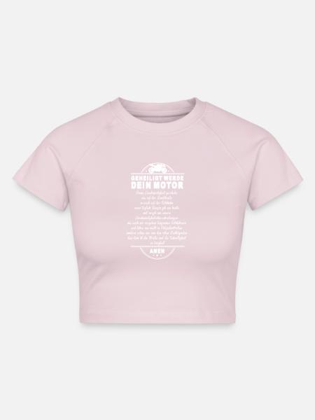 Motor Gebet Shirt - Cropped Frauen Organic T-Shirt - Puderrosa