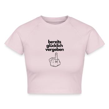 Bereits glücklich vergeben - Cropped Frauen Organic T-Shirt - Puderrosa - Vorne - AI Model Female 172 dark (172cm)