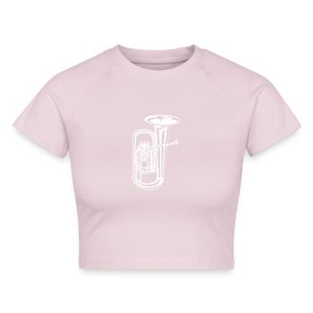 Tuba Blaskapelle Blasmusik | Joblin Volksmusik - Cropped Frauen Organic T-Shirt - Puderrosa - Vorne - AI Model Female 172 dark (172cm)