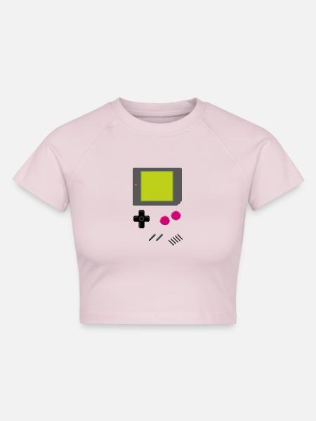 gameboy - Cropped Frauen Organic T-Shirt - Puderrosa