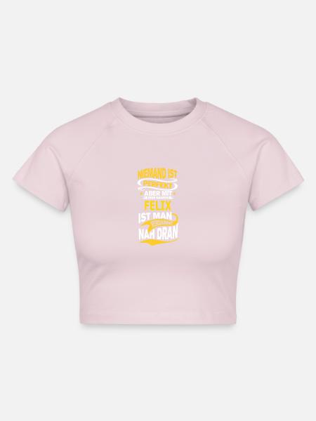 FELIX - Cropped Frauen Organic T-Shirt - Puderrosa