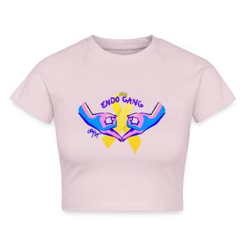 Werde Teil der Endo-Gang - Cropped Frauen Organic T-Shirt - Puderrosa - Vorne - AI Model Female 172 dark (172cm)