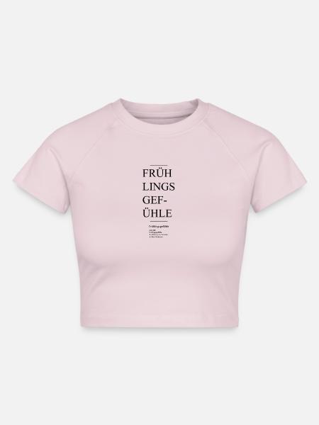 Frühling - Cropped Frauen Organic T-Shirt - Puderrosa