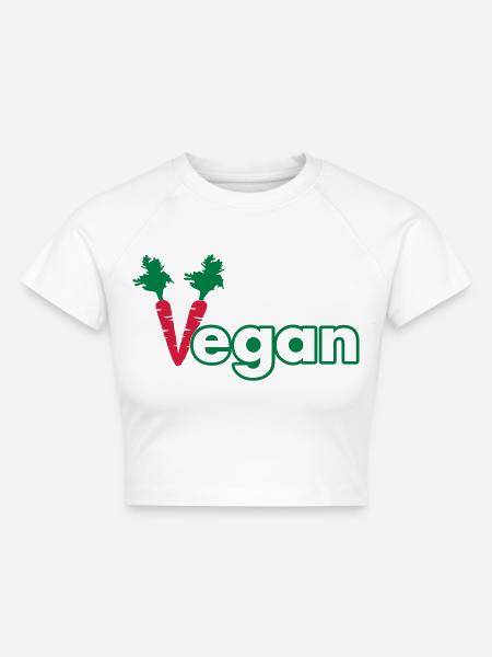 vegan - Cropped Frauen Organic T-Shirt - Weiß