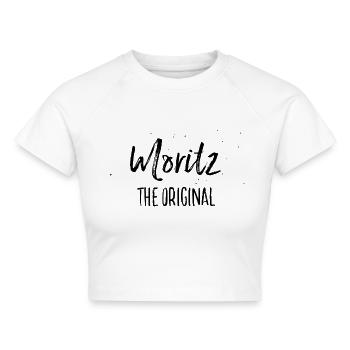 Moritz - Cropped Frauen Organic T-Shirt - Weiß - Vorne - AI Model Female 172 dark (172cm)
