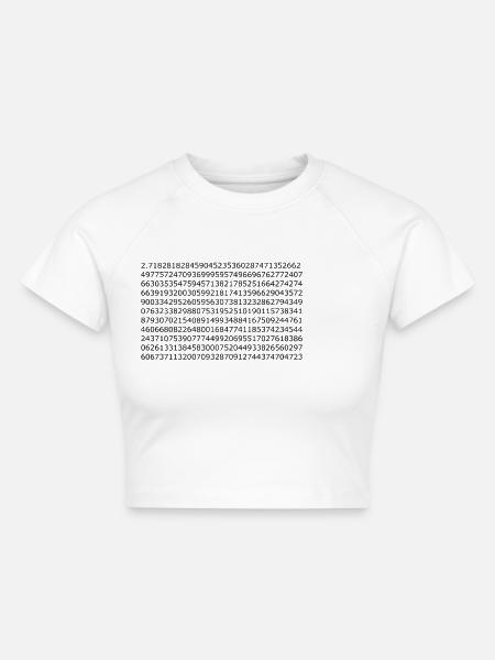 Eulersche Zahl - Cropped Frauen Organic T-Shirt - Weiß