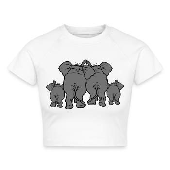 familie liebe paar paerchen 2 baby kind kleines ka - Cropped Frauen Organic T-Shirt - Weiß - Vorne - AI Model Female 172 dark (172cm)