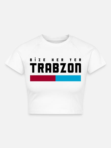 Bize her yer Trabzon - Cropped Frauen Organic T-Shirt - Weiß