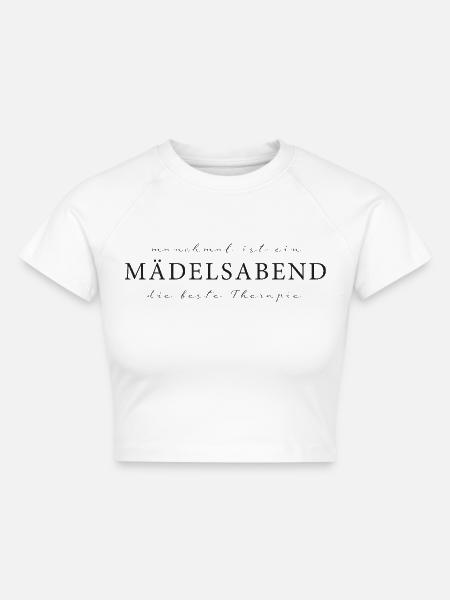 Maedelsabend Therapie - Cropped Frauen Organic T-Shirt - Weiß