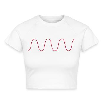 Wellenform Sinus Waveform OSC Physik Schwingung - Cropped Frauen Organic T-Shirt - Weiß - Vorne - AI Model Female 172 dark (172cm)