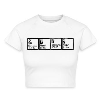 Genius Periodensystem Element - Cropped Frauen Organic T-Shirt - Weiß - Vorne - AI Model Female 172 dark (172cm)