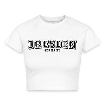 Dresden - Cropped Frauen Organic T-Shirt - Weiß - Vorne - AI Model Female 172 dark (172cm)