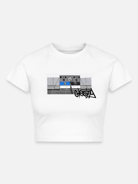Giesing // Illustration - Cropped Frauen Organic T-Shirt - Weiß