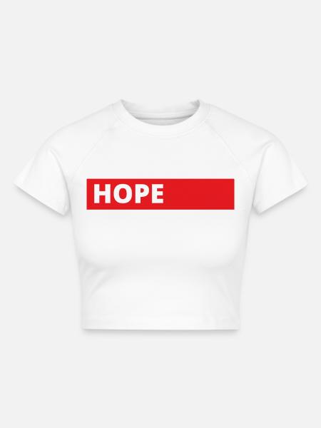 Hoffen - Cropped Frauen Organic T-Shirt - Weiß