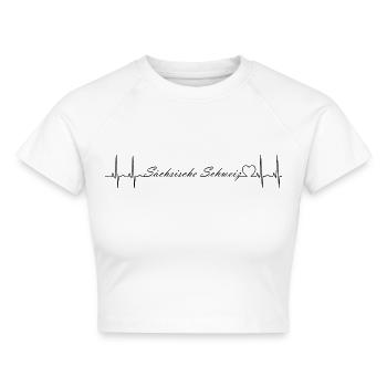 Sächsische Schweiz - Cropped Frauen Organic T-Shirt - Weiß - Vorne - AI Model Female 172 dark (172cm)