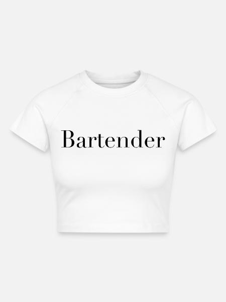 Bartender - Cropped Frauen Organic T-Shirt - Weiß