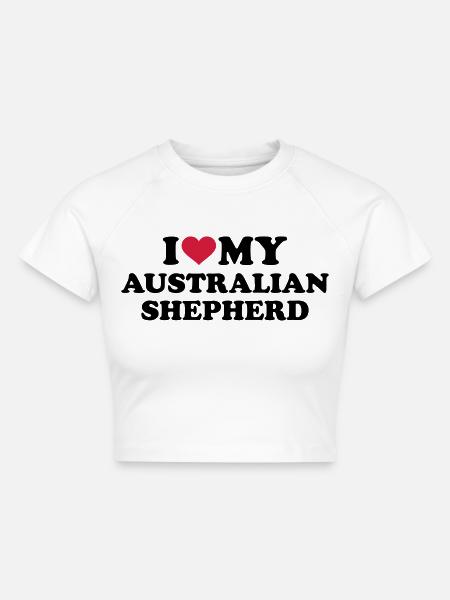 Australian shepherd - Cropped Frauen Organic T-Shirt - Weiß