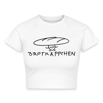 Brot Strichmännchen - Cropped Frauen Organic T-Shirt - Weiß - Vorne - AI Model Female 172 dark (172cm)