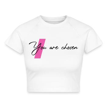 Christliche Sprüche - Cropped Frauen Organic T-Shirt - Weiß - Vorne - AI Model Female 172 dark (172cm)