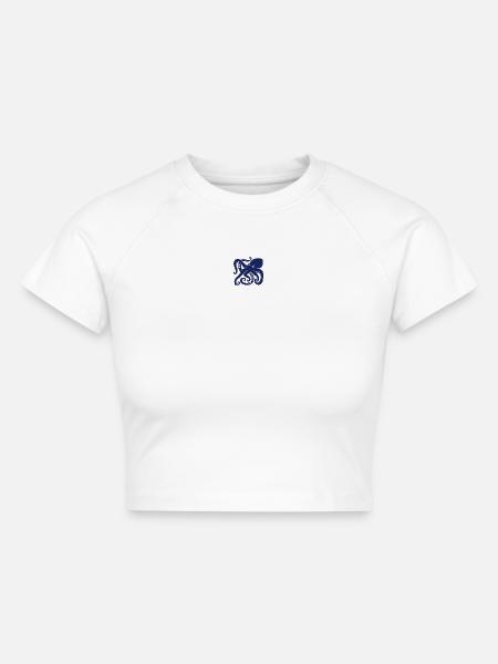Kraken - Cropped Frauen Organic T-Shirt - Weiß
