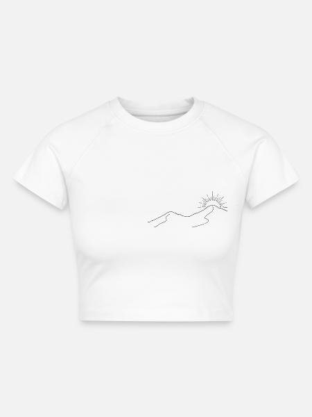 Dune & Sunset - Cropped Frauen Organic T-Shirt - Weiß