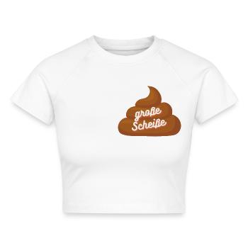 große Scheiße - Cropped Frauen Organic T-Shirt - Weiß - Vorne - AI Model Female 172 dark (172cm)