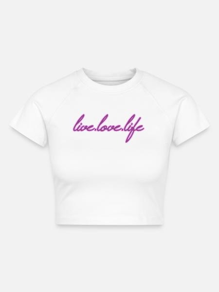 LIEBESLEBEN LEBEN - Cropped Frauen Organic T-Shirt - Weiß
