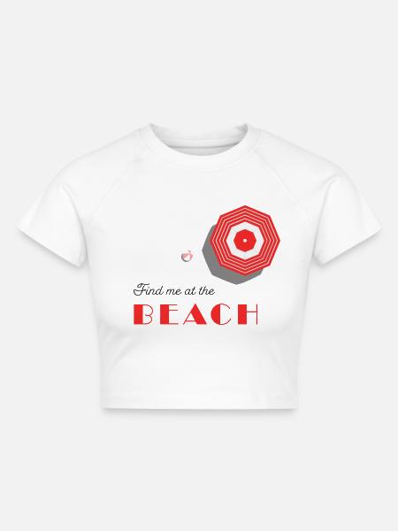 AB AN DEN STRAND - Cropped Frauen Organic T-Shirt - Weiß