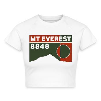 Mount Everest Base Camp Himalaya Trekking Souvenir - Cropped Frauen Organic T-Shirt - Weiß - Vorne - AI Model Female 172 dark (172cm)