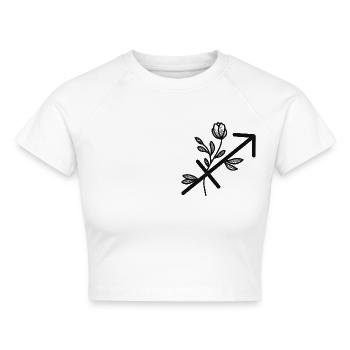 Sternzeichen Schütze - Cropped Frauen Organic T-Shirt - Weiß - Vorne - AI Model Female 172 dark (172cm)
