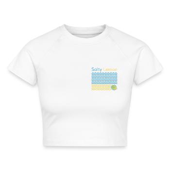 Salty Lemon Küstenprint - Cropped Frauen Organic T-Shirt - Weiß - Vorne - AI Model Female 172 dark (172cm)