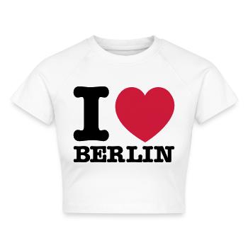 I love Berlin - Cropped Frauen Organic T-Shirt - Weiß - Vorne - AI Model Female 172 dark (172cm)