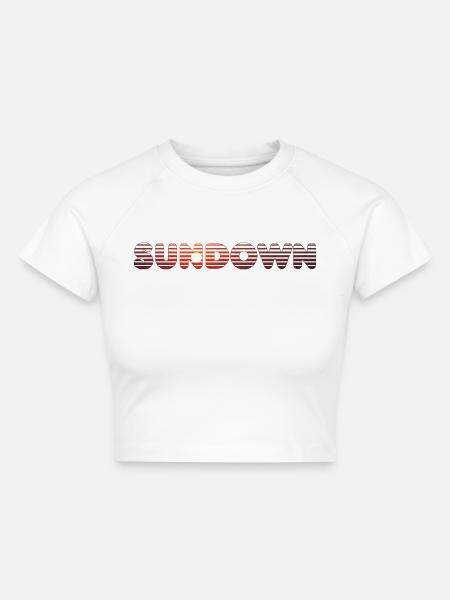 Sundown Sonneuntergang - Cropped Frauen Organic T-Shirt - Weiß