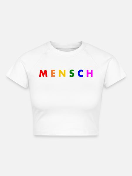 Mensch - Cropped Frauen Organic T-Shirt - Weiß