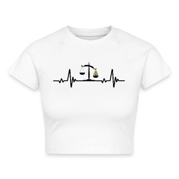 Anwalt Humor Herzschlag Anwalt Avocado - Cropped Frauen Organic T-Shirt - Weiß - Vorne - AI Model Female 172 dark (172cm)