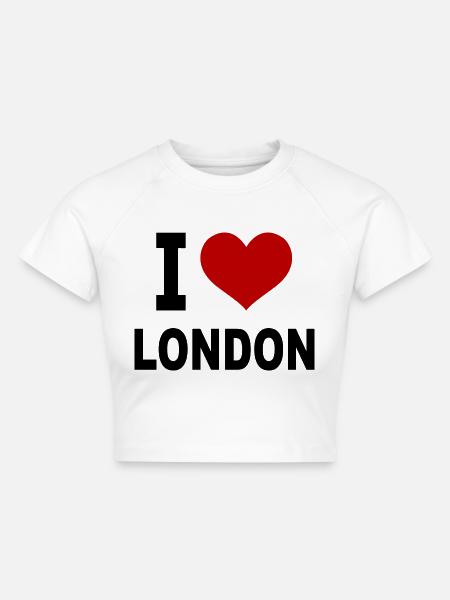 I love London - Cropped Frauen Organic T-Shirt - Weiß